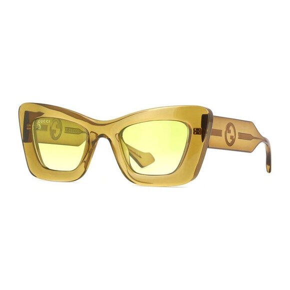NEW GG1552S 004 GUCCI SUNGLASSES WOMEN BROWN CAT EYE EYEWEAR - Picture 1 of 4